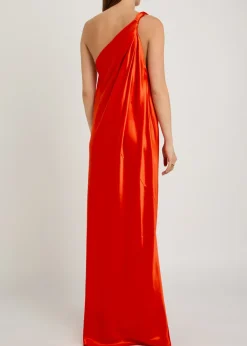 Nova draped silk maxi dress
