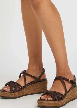 Nyra 60 braided leather espadrille sandals