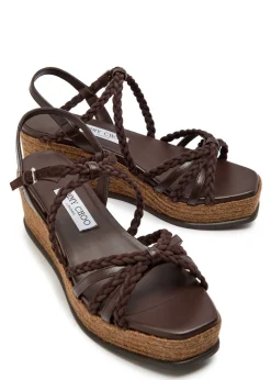 Nyra 60 braided leather espadrille sandals