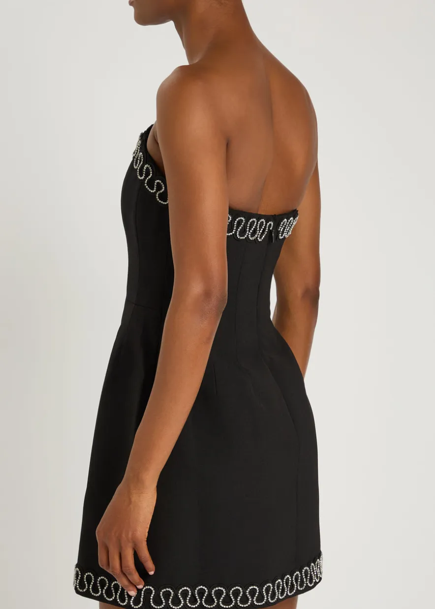 NYX crystal-embellished crepe mini dress