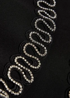 NYX crystal-embellished crepe mini dress