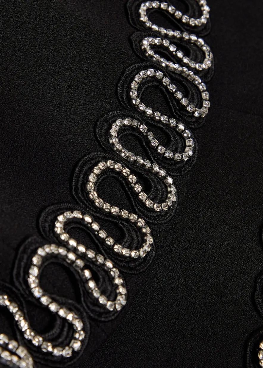 NYX crystal-embellished crepe mini dress