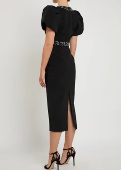 Nyx crystal-embellished crepe midi dress