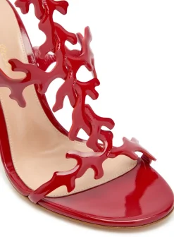 Ocean 95 coral-design glossed nappa sandals