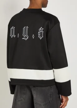 OG logo-appliquéd panelled cotton hockey jersey top