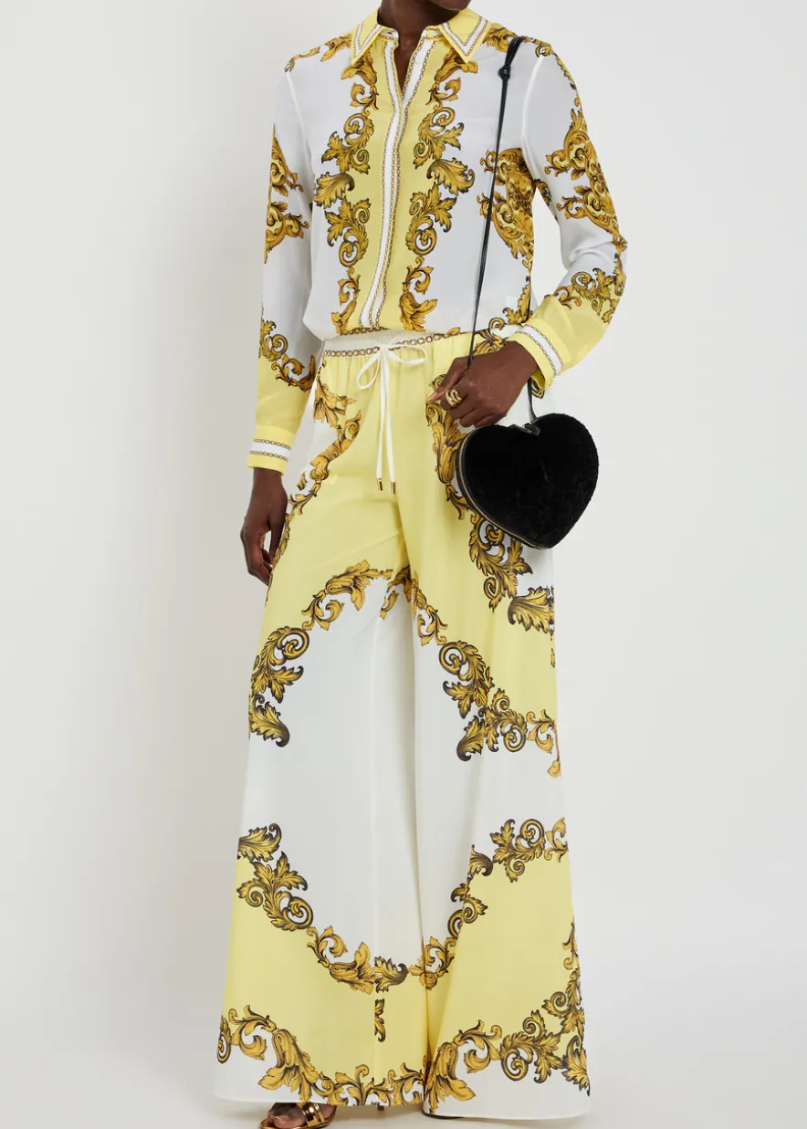Ojai printed wide-leg georgette trousers