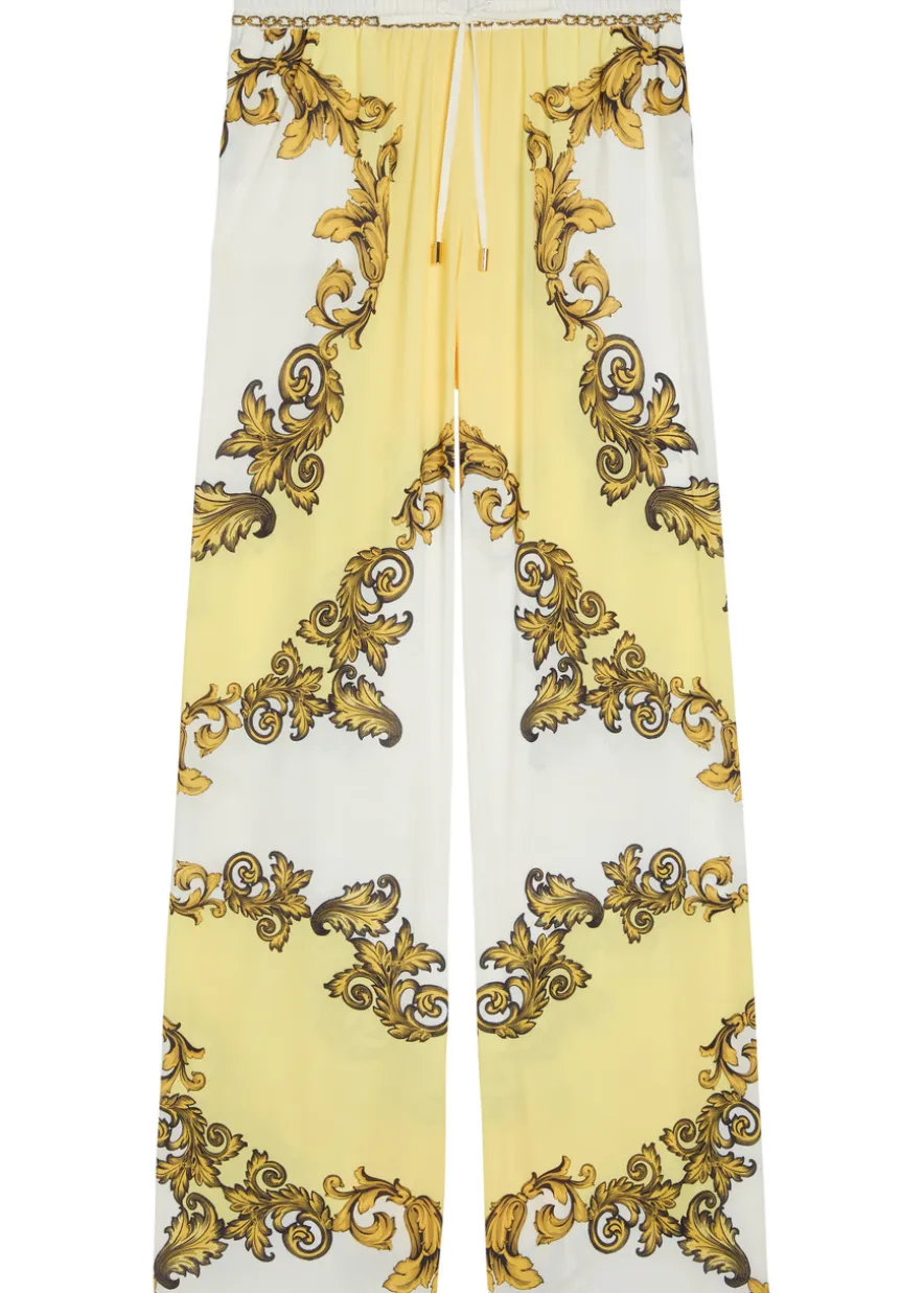 Ojai printed wide-leg georgette trousers