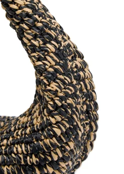 Olivia medium raffia top handle bag