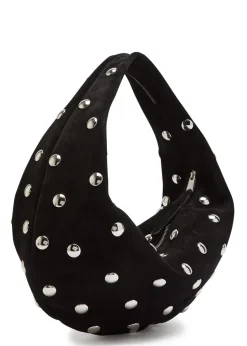 Olivia medium studded suede top handle bag