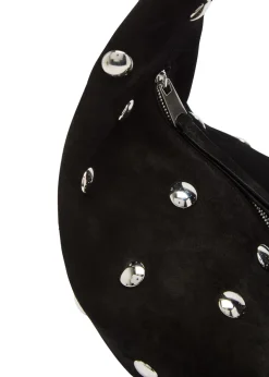 Olivia medium studded suede top handle bag