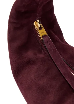 Olivia mini suede hobo top handle bag