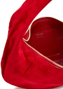Olivia mini suede hobo top handle bag