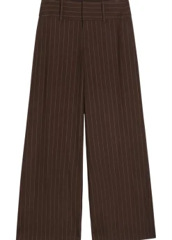 Olivia pinstriped wide-leg twill trousers