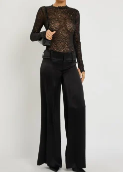 Olivia wide-leg satin trousers