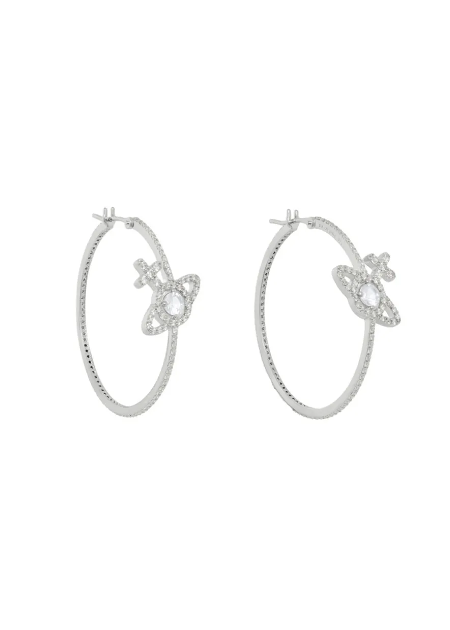 Olympia CZ pavé hoop earrings