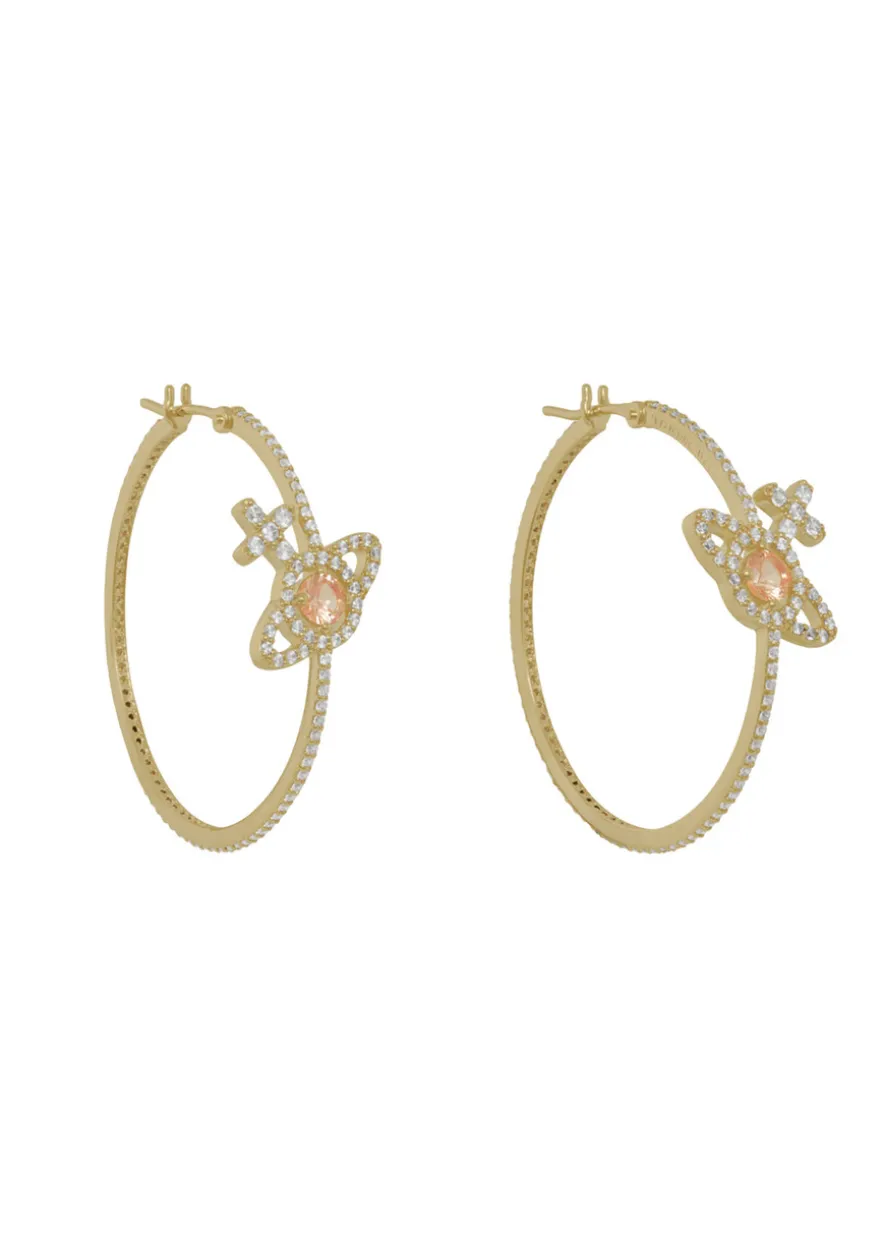 Olympia pavé orb hoop earrings