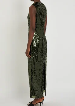Olympia sequin-embellished tulle maxi dress