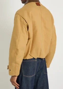 Opada padded leather-trim cotton jacket