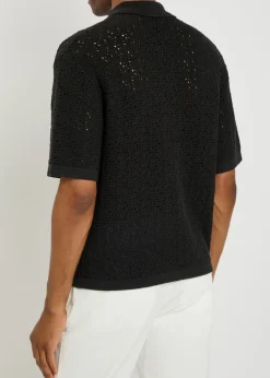 Open-knit cotton-blend shirt