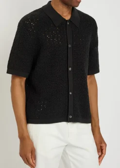Open-knit cotton-blend shirt