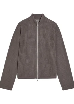 Open-knit linen and cotton-blend cardigan
