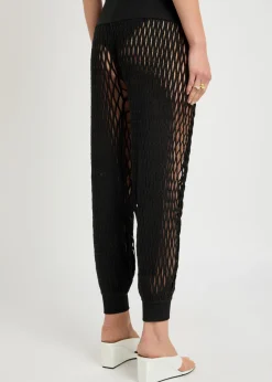 Open-knit stretch-jersey trousers