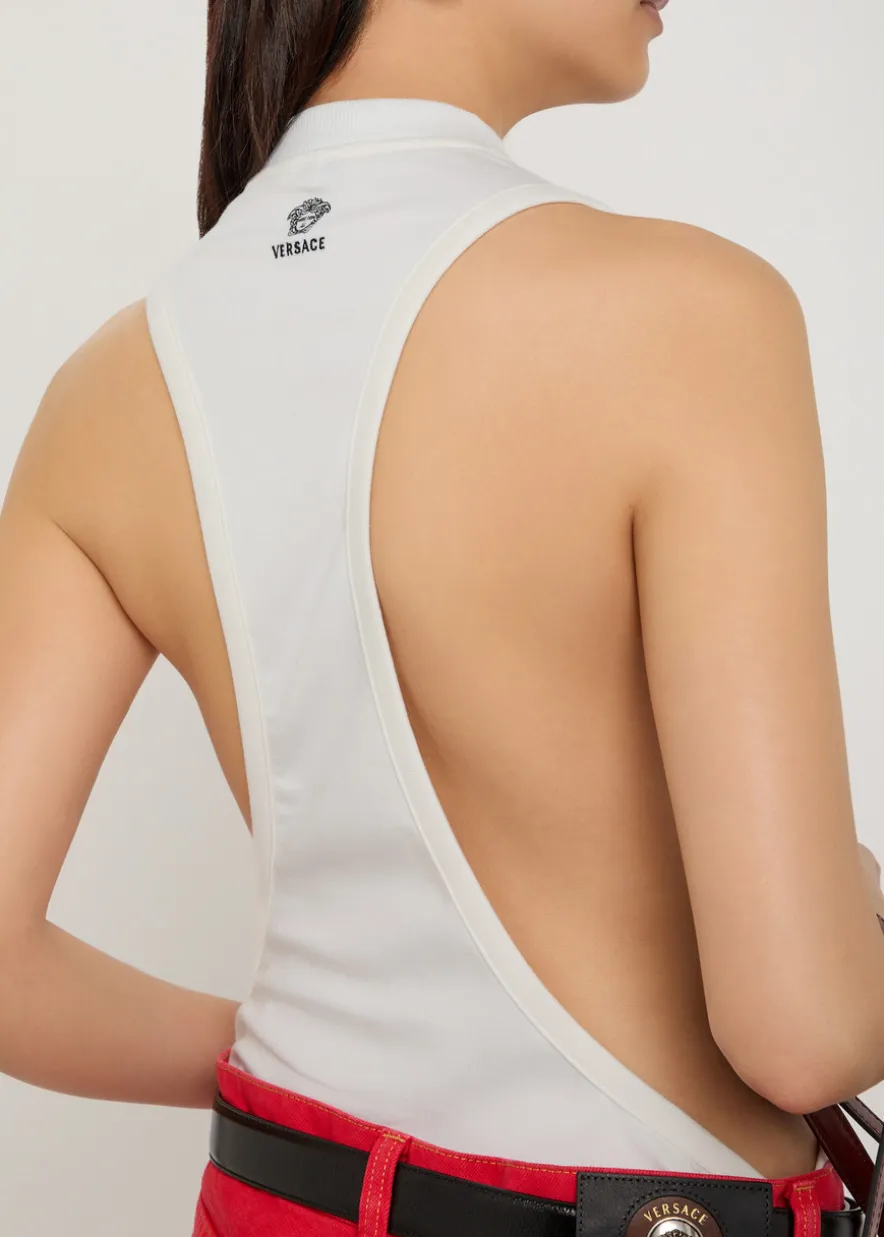 Open side stretch-cotton tank top