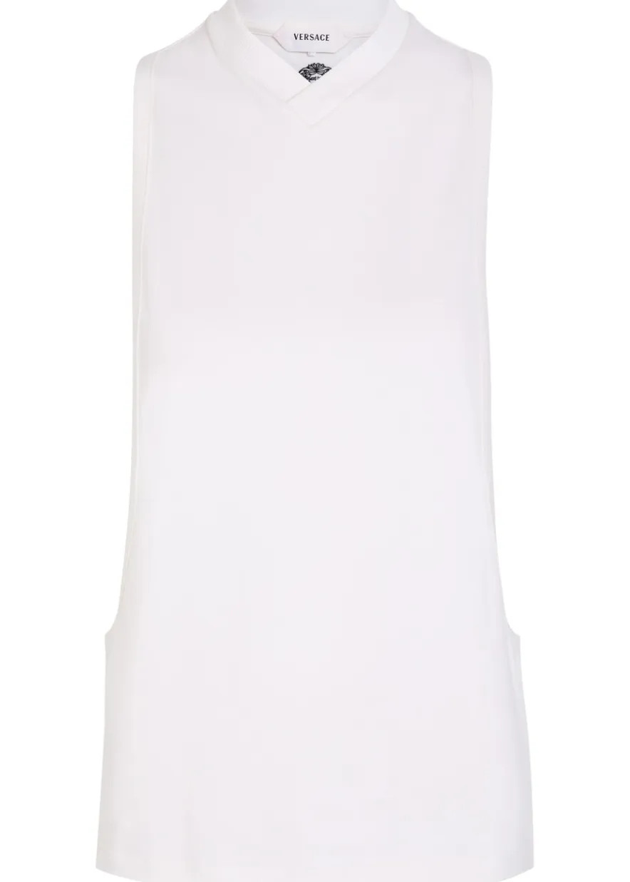 Open side stretch-cotton tank top
