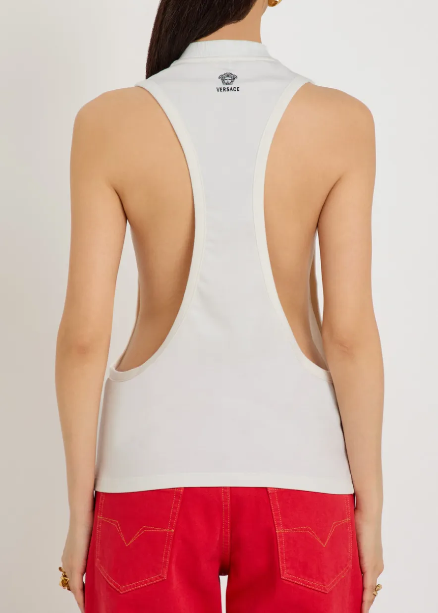 Open side stretch-cotton tank top