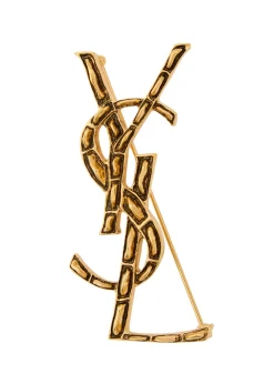 Opyum sculpted metal brooch