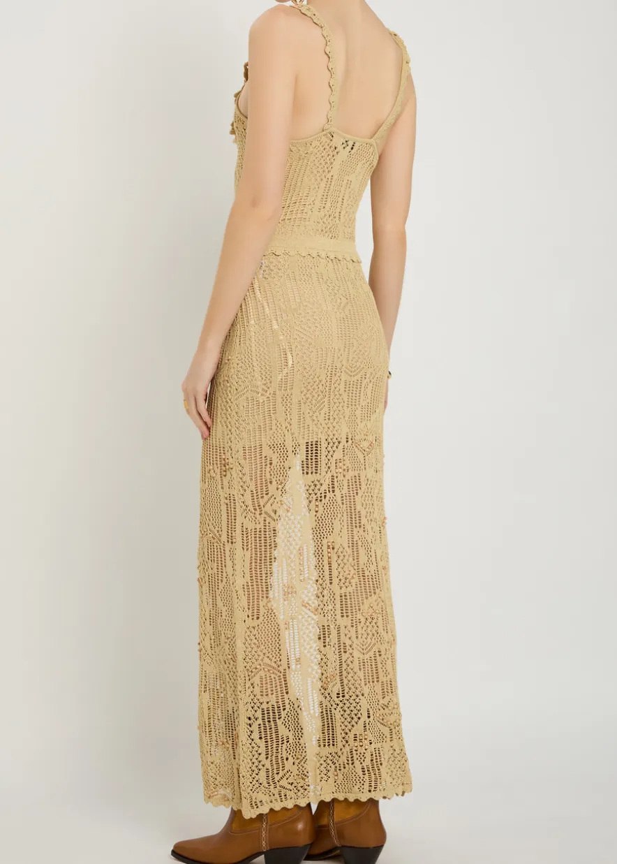 Ornella bead-embellished crochet maxi dress