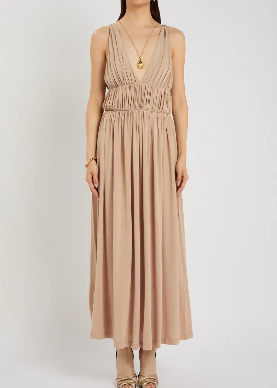 Ouida ruched stretch-jersey midi dress