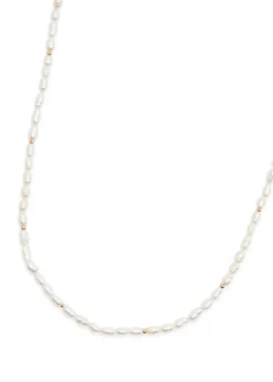 Ovalette beaded pearl necklace