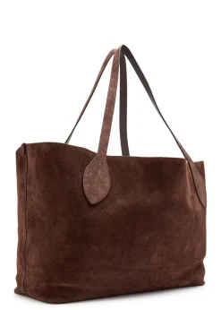 Oversized suede tote bag