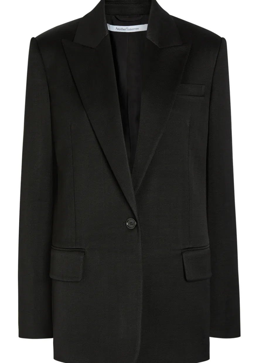 Oversized twill blazer