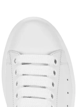 Oversized white leather sneakers