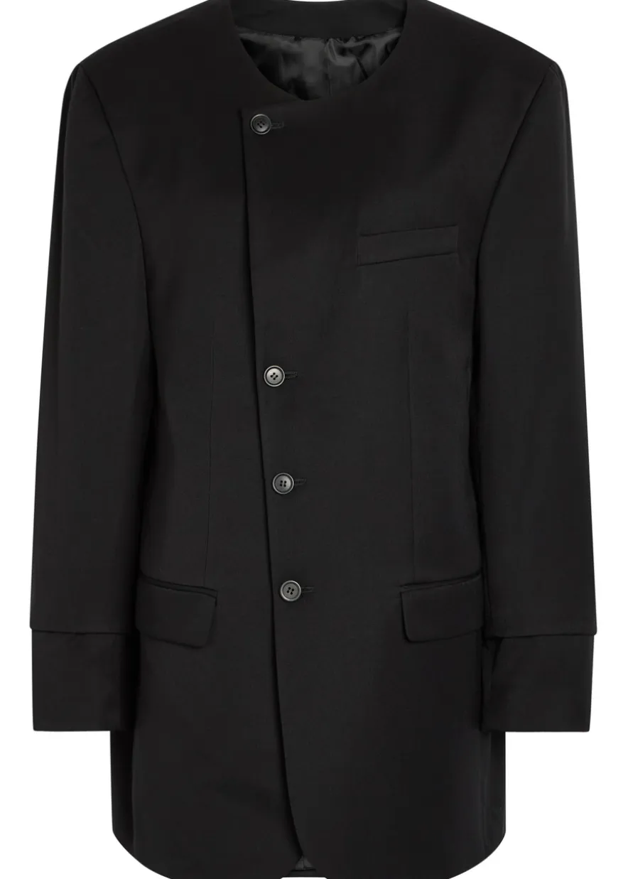 Oversized wool-blend mini blazer dress