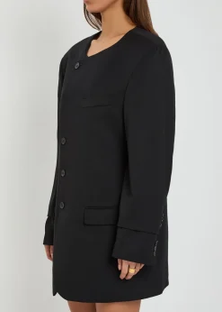 Oversized wool-blend mini blazer dress