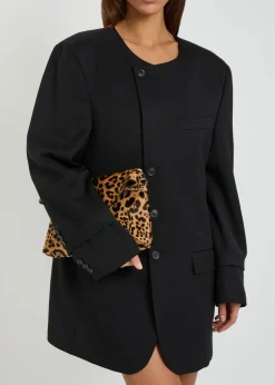 Oversized wool-blend mini blazer dress
