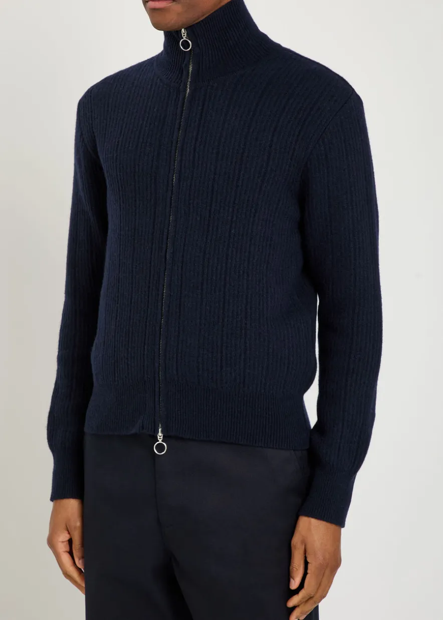 Overton ribbed merino wool cardigan