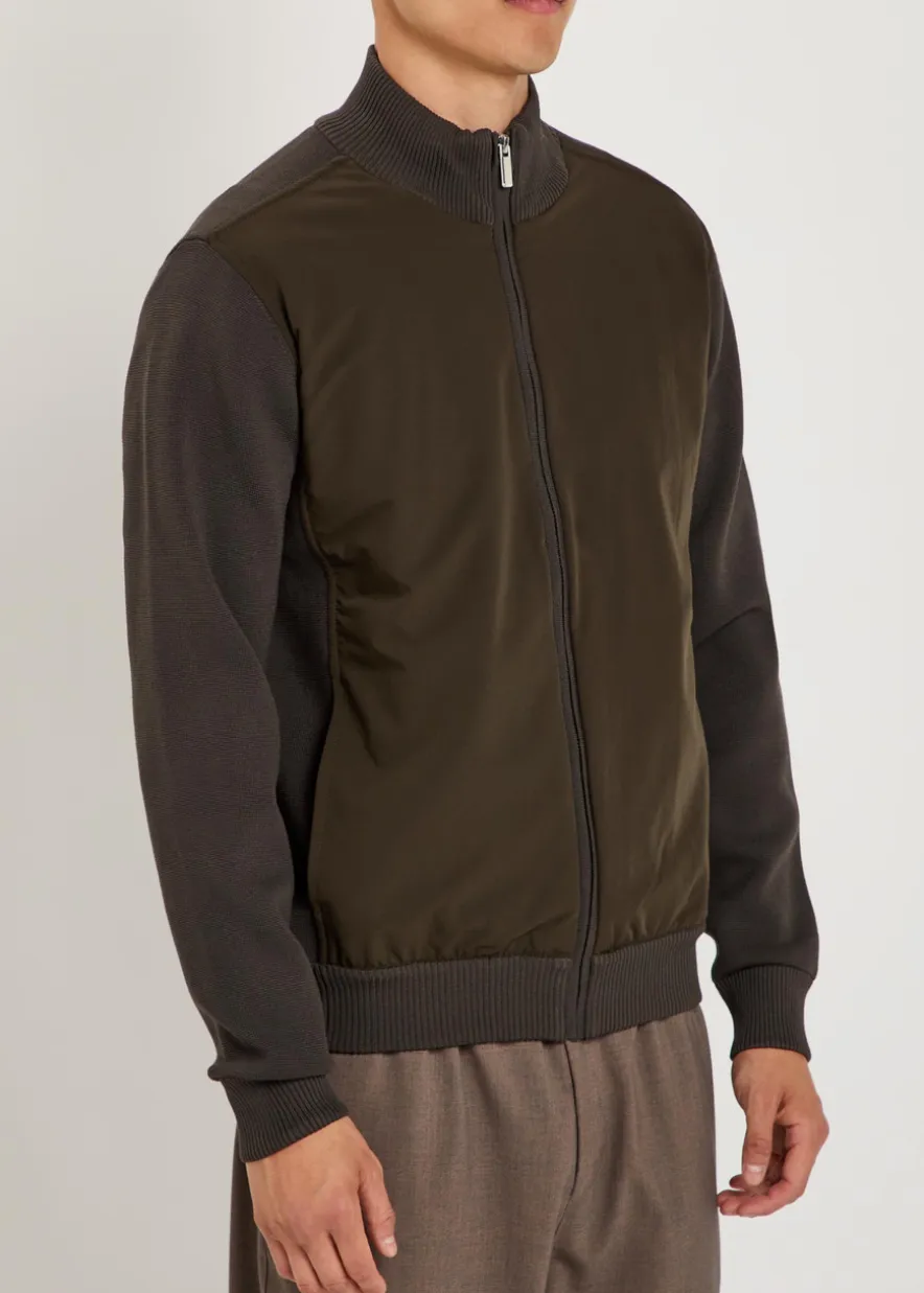 Paco Hybrid panelled knit jacket