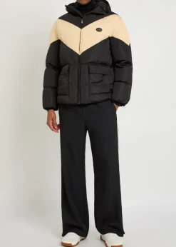 Padded colour-blocked shell jacket