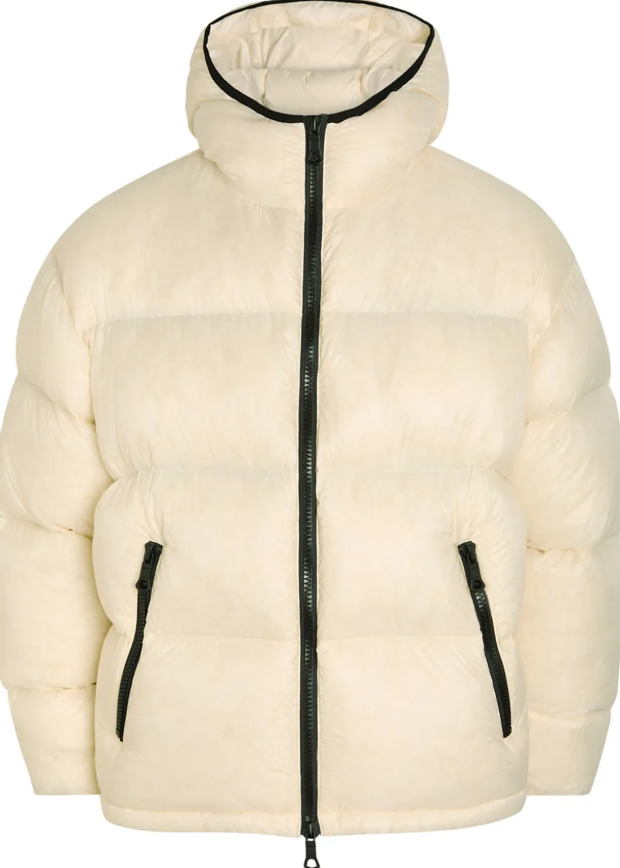 Padded hooded nylon jacket