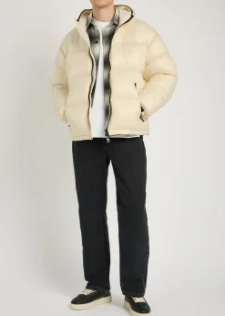 Padded hooded nylon jacket