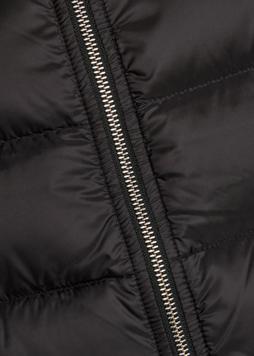 Padded hooded nylon jacket