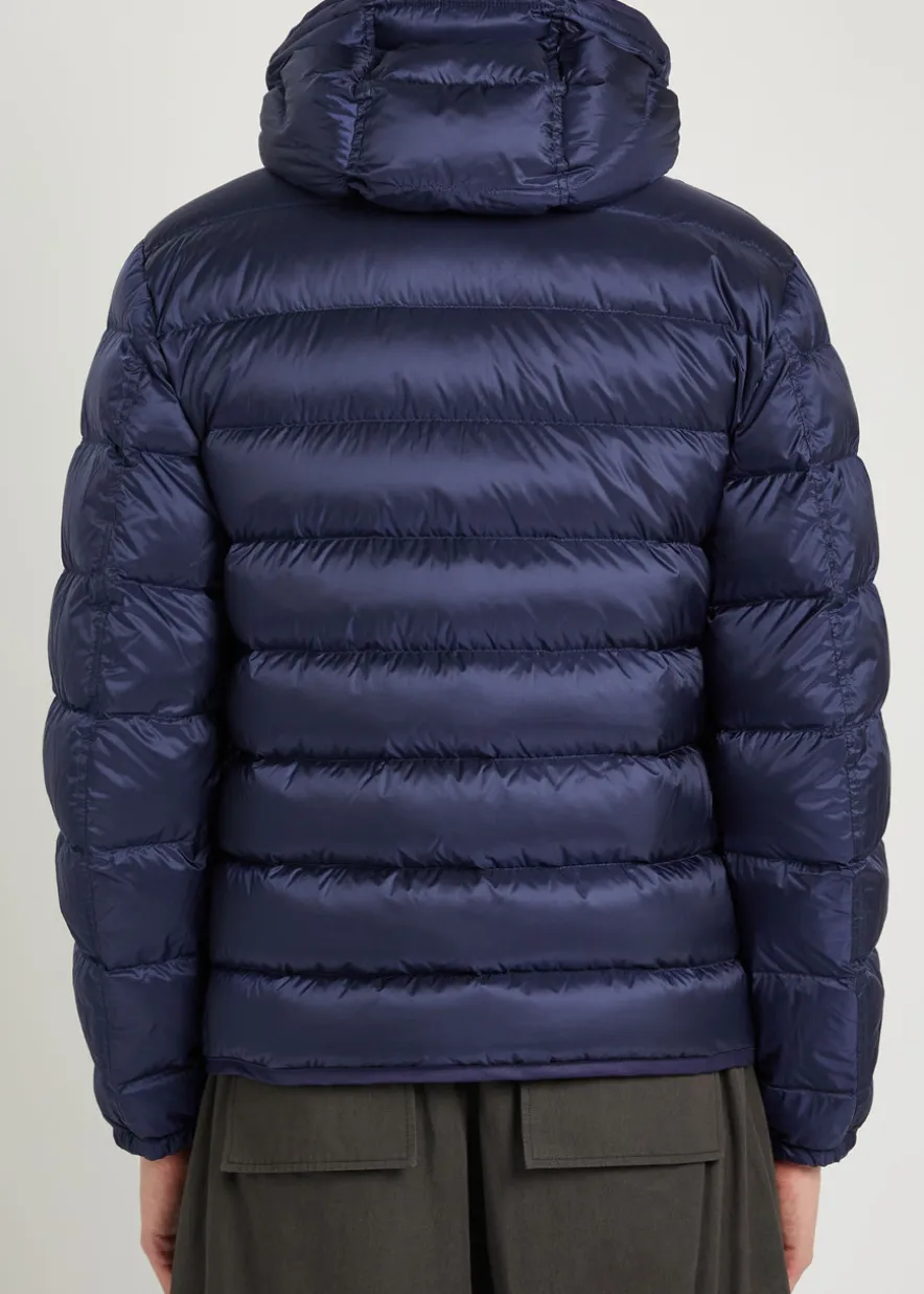 Padded hooded nylon jacket