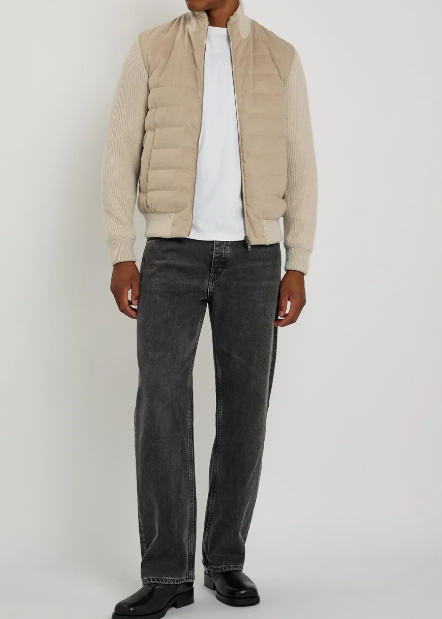 Padded ribbed-knit jacket