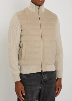 Padded ribbed-knit jacket