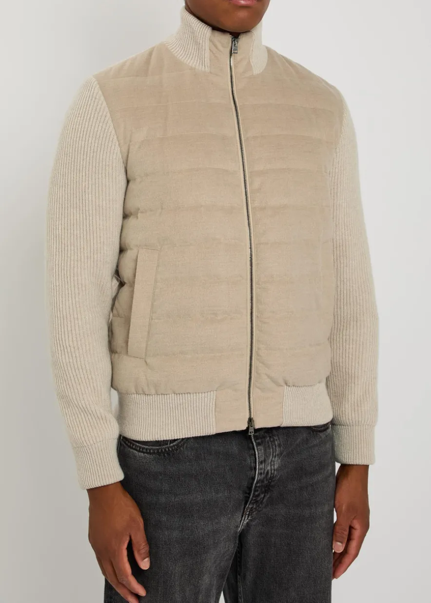 Padded ribbed-knit jacket