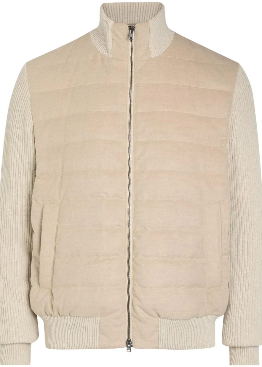 Padded ribbed-knit jacket